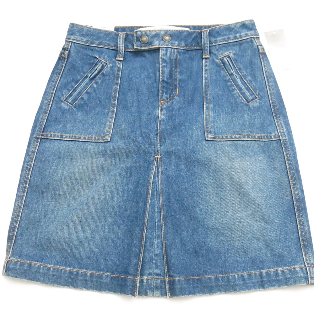 GAP 100% Cotton Whiskered Authentic Zip Fly Denim Jean Skirt - Size 1